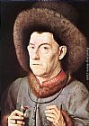 Jan Van Eyck Famous Paintings - Portrait of a Man with Carnation